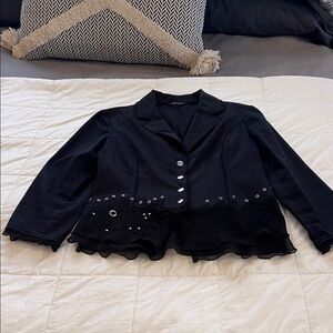 Samuel Dong Black Women's jacket with Silver Accents